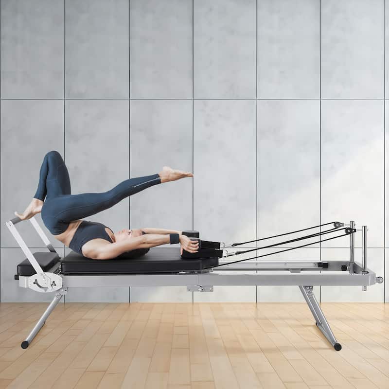 ZENOVA Pilates Reformer，Foldable Pilates Reformer Machine for Home and Gym Use