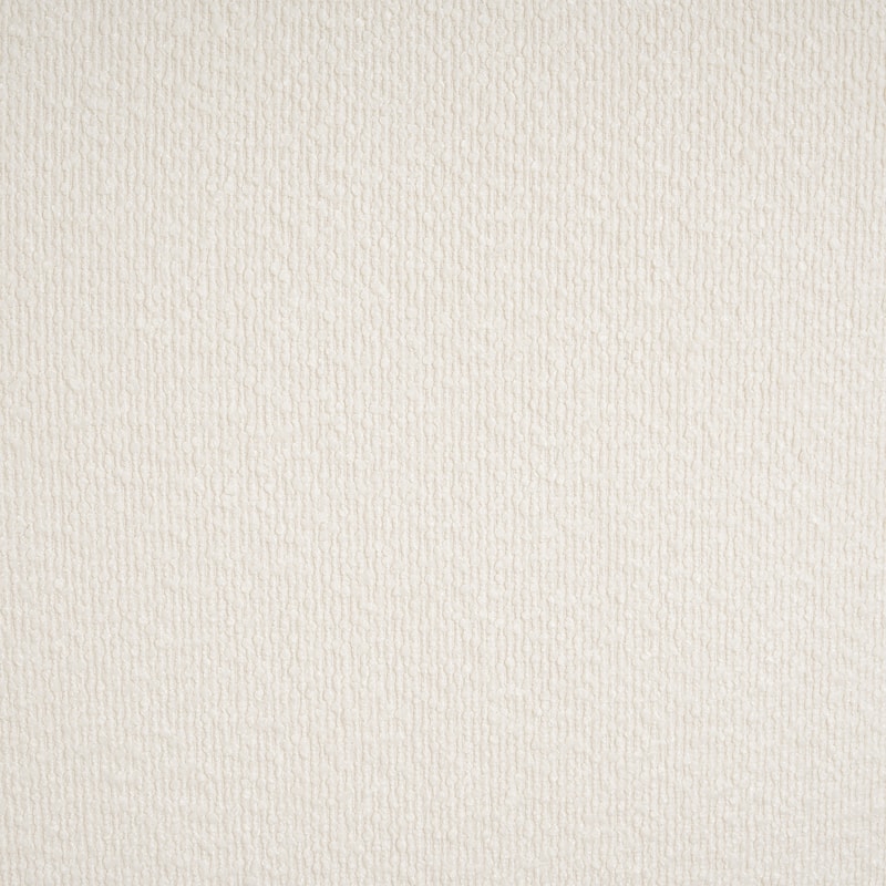 Boucle Upholstered Square Ottoman - White Soft Living Room Accent