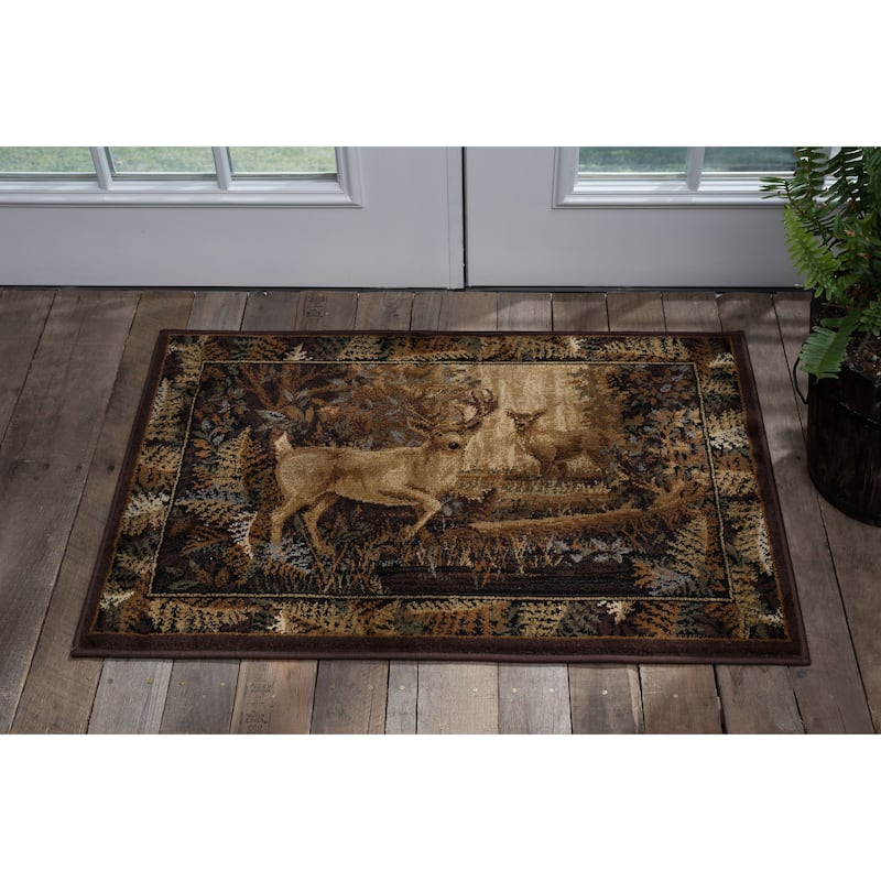 Natural Lodge Novelty Graphic Indoor Area Rug - 2' x 3' - Beige