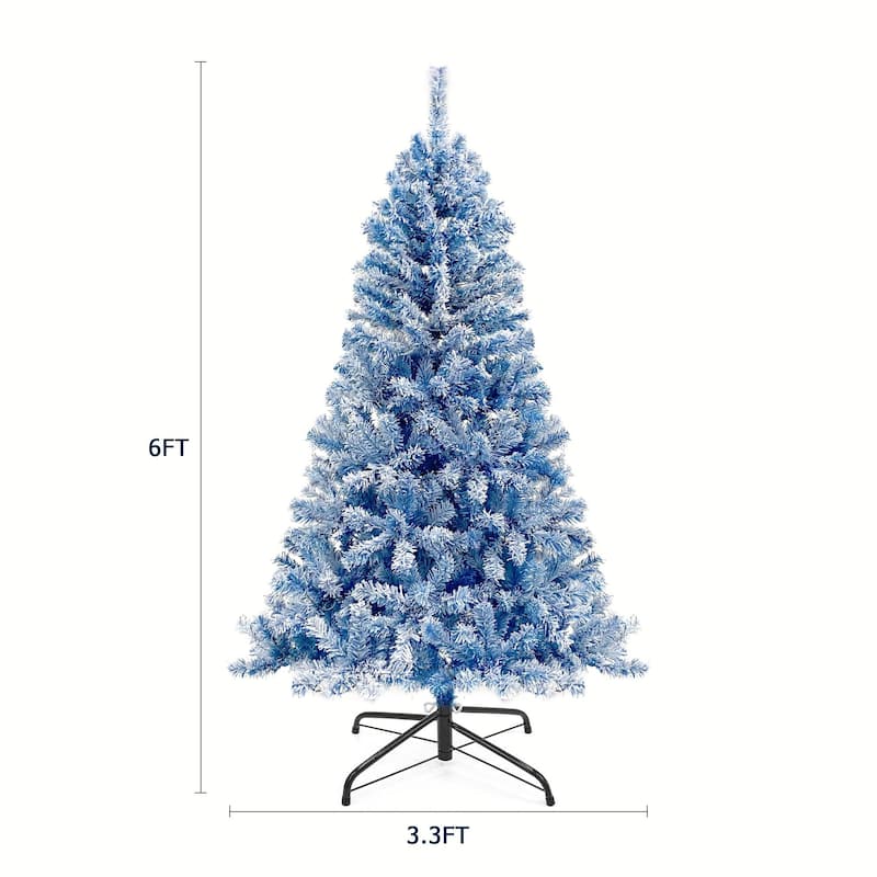 6FT Pre-Lit Snow-Flocked Christmas Tree with 750 Branch Tips