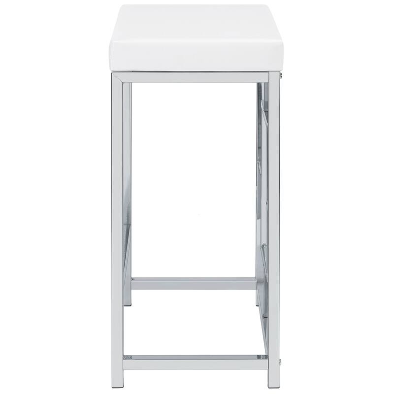 Laguna White 5-piece Counter Height Table with Pot Rack
