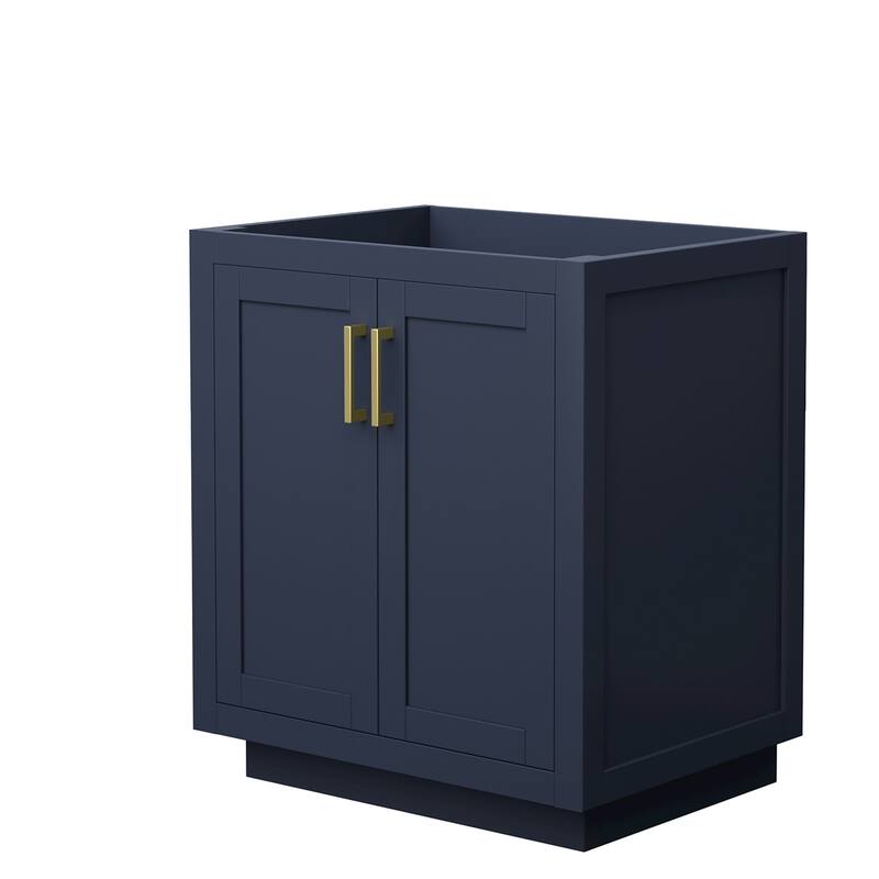Wyndham Collection WCF2929-30S-CX-MXX Miranda 30" Single Free Standing - Dark Blue / Brushed Gold Hardware