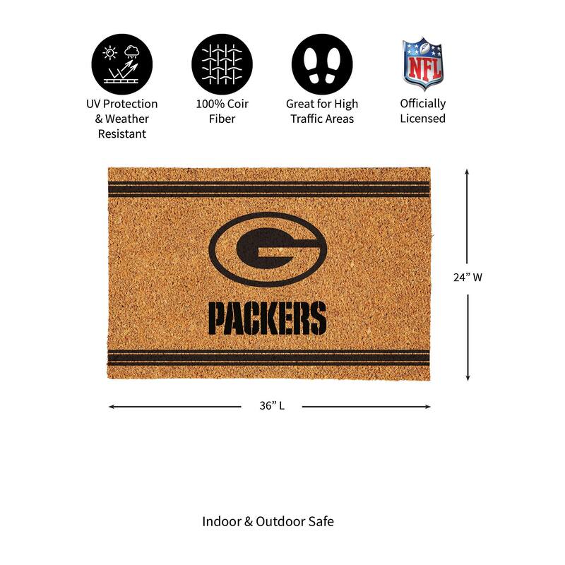 Green Bay Packers Monochrome Indoor/Outdoor Coir Door Mat