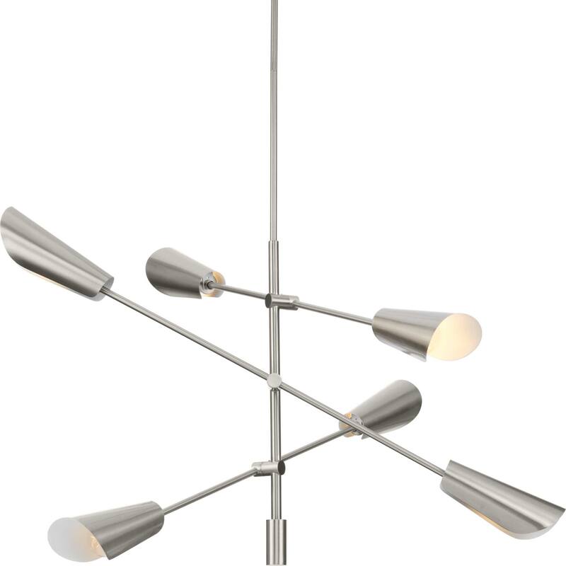 Progress Lighting P400380 Cornett 6 Light 45" Wide Sputnik Chandelier - Brushed Nickel