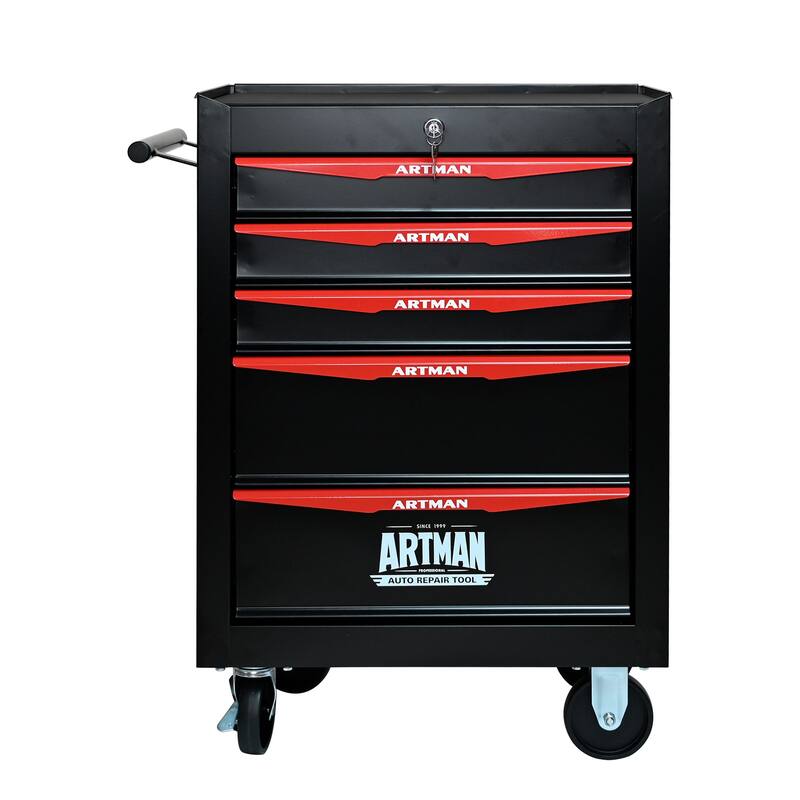 20" Rolling Metal Tool Chest with 5 Drawers for Garage & Workshop - Black