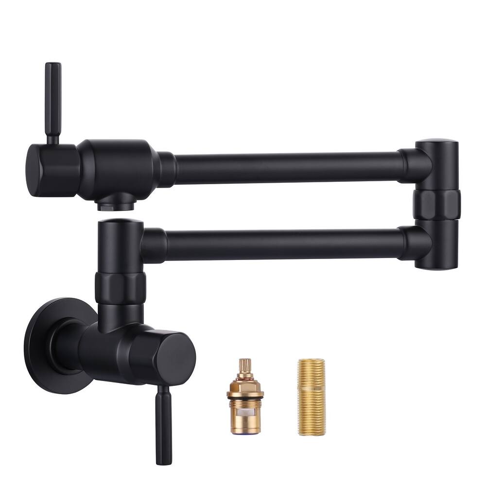 WOWOW Wall Mounted Pot Filler Faucet with Double Joint Swing Arms