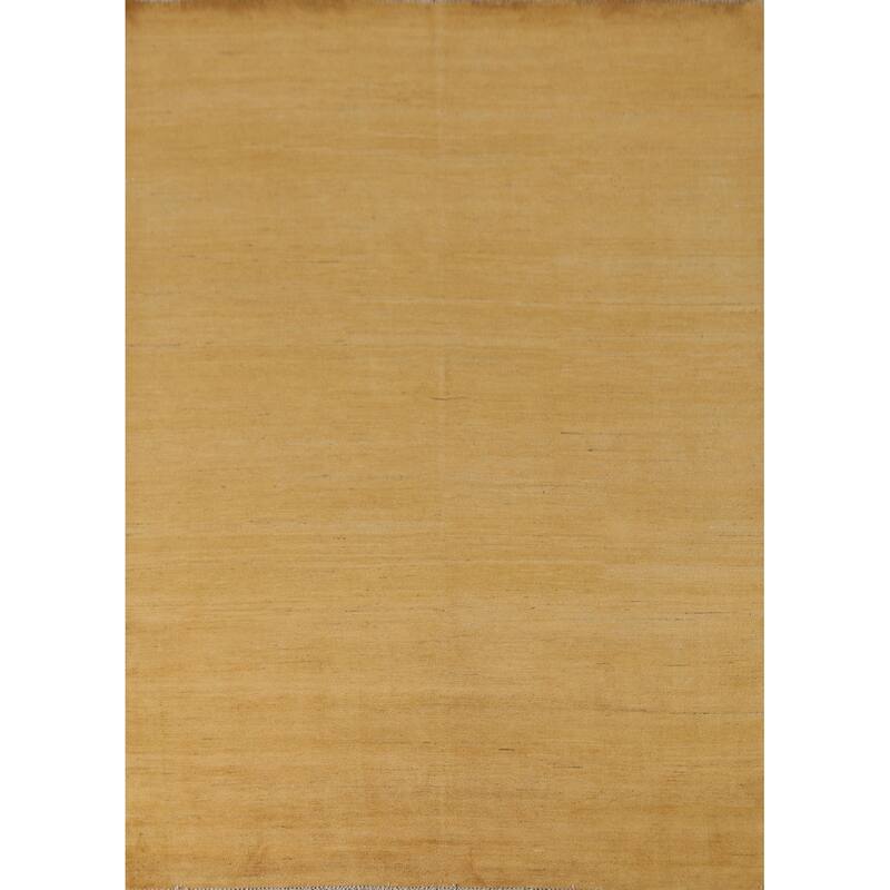 Yellow Gabbeh Modern Area Rug Handmade Wool Carpet - 6'7"x 9'2"
