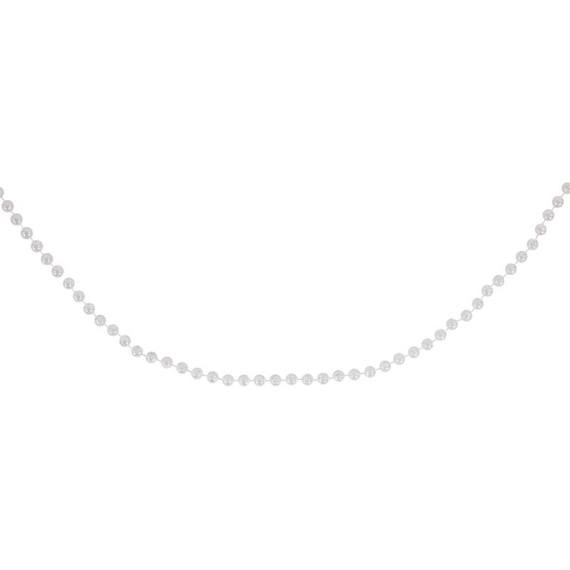 Clear Iridescent Beaded Artificial Christmas Garland Unlit