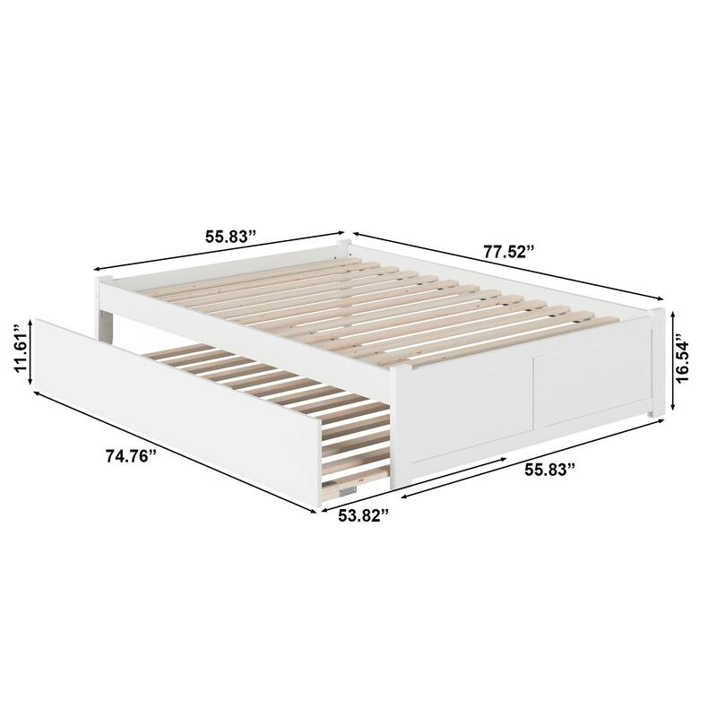 AFI Concord Full Platform Bed with Footboard & Full Trundle