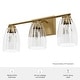 preview thumbnail 3 of 7, Hunter + Jasmine Roth Rossmoor 3-Light Bathroom Vanity Light w/ Clear Glass - Modern - Designer!
