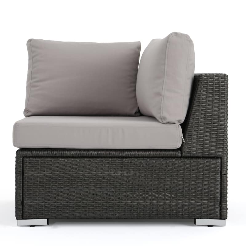 Roomfitters Outdoor Wicker Corner Sofa Sectional with Cushions for Stylish Patio Seating