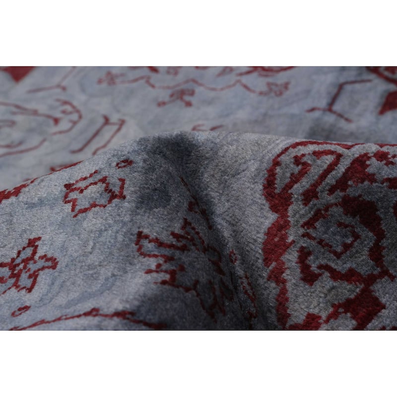 ECARPETGALLERY Hand-knotted Vibrance Denim Blue Wool Rug - 10'0 x 13'5