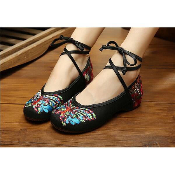 Shop Vintage Chinese Embroidered Floral Shoes Women Ballerina Mary