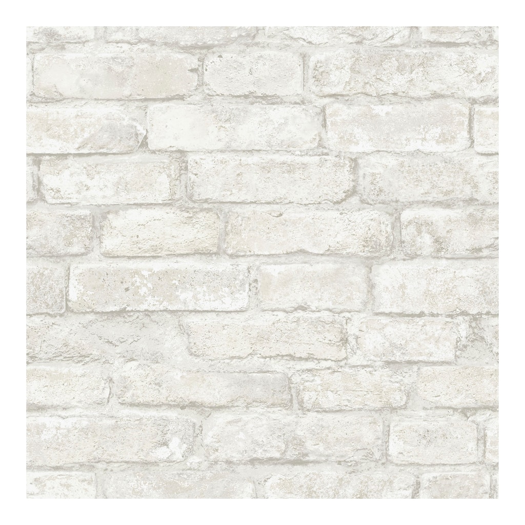 InHome White Denver Brick Peel & Stick Wallpaper - 198in x 20.5in x 0.025in