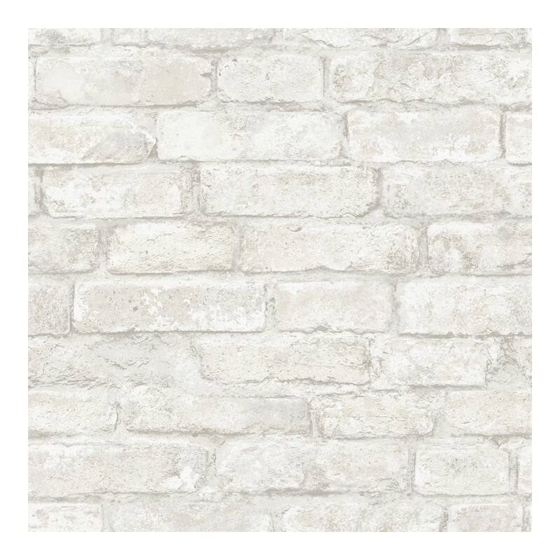 InHome White Denver Brick Peel & Stick Wallpaper - 198in x 20.5in x 0.025in