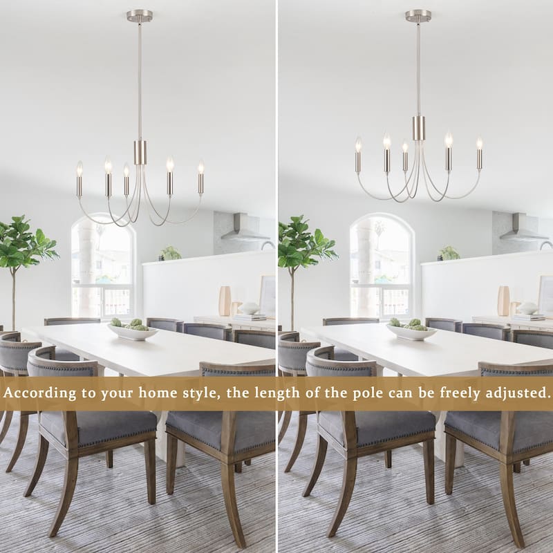 5-Light 23.62 in. Classic Chandelier for Kitchen Living Room