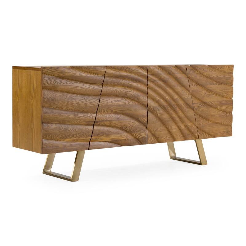 Modrest Finley Mid-Century Walnut & Gold Buffet