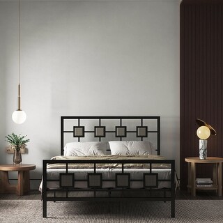 Full Size Wood White Bed Frame Wooden Slat Platform with Headboard 77.5"X56.5" 