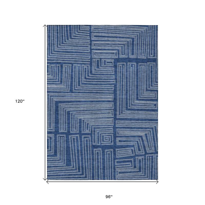 HomeRoots Geometric Transitional Rectangle Outdoor Rug
