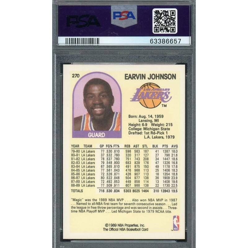 Magic Johnson 1989 Hoops Basketball Card #270 Graded PSA 10 - 8'6" x 11'6"