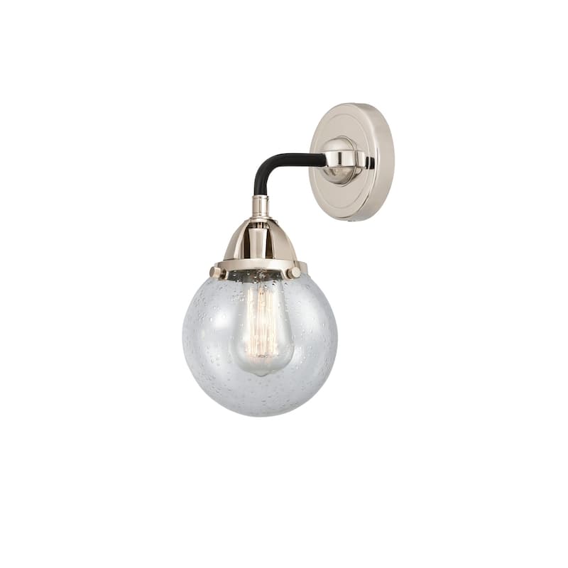 Innovations Lighting 288-1W-11-6 Beacon Sconce Beacon 11" Tall Wall - Black Polished Nickel / Seedy