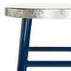 preview thumbnail 6 of 6, SAFAVIEH 24 -inch Kenzie Silver Dipped Navy / Silver Counter Stool - 13.5" x 13.5" x 24"