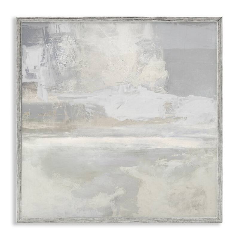 Stupell Serene Abstraction of Grey Framed Giclee Art Design By Rachel Springer - 12 x 12 - Grey