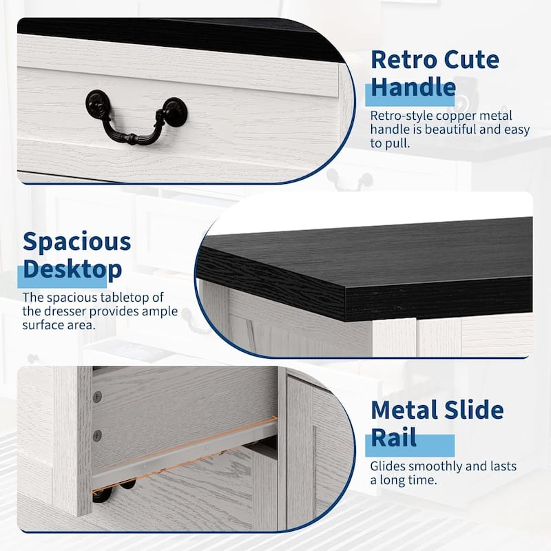 9 Drawer Dresser with Charging Station,54" Wide Wood Dresser with Metal Handle