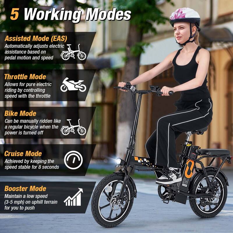Goplus 16" Folding E-Bike Portable Electric Bicycle with Peak 650 W