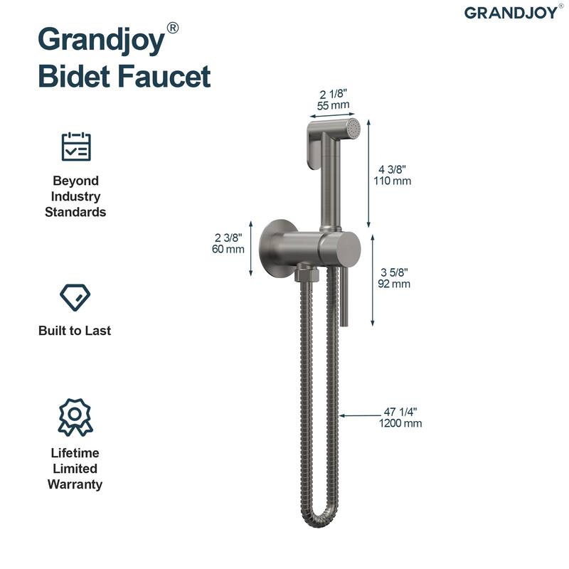 GRANDJOY Toilet Attachment for Personal Hygiene, Cloth Diaper Washer, Adjustable Water Pressure