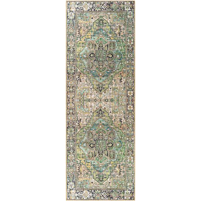 Adenia Vintage Medallion Printed Area Rug