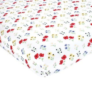 Hudson Baby Infant Girl Cotton Fitted Crib Sheet, Wildflower, One Size - Wildflower - One Size
