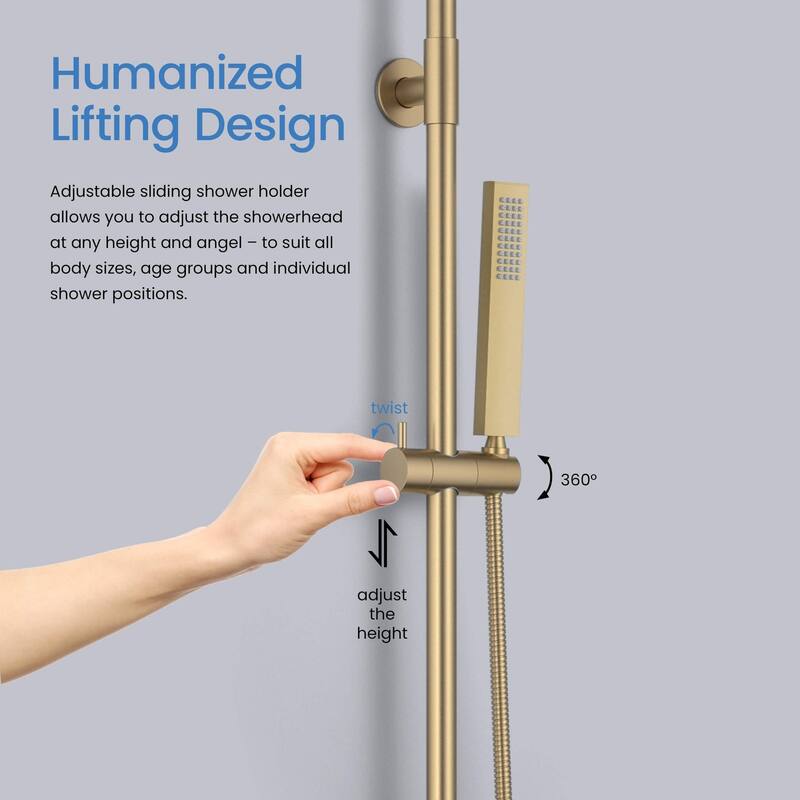 Cube Pressure Balanced 2-Function Shower Column with Rough In Valve
