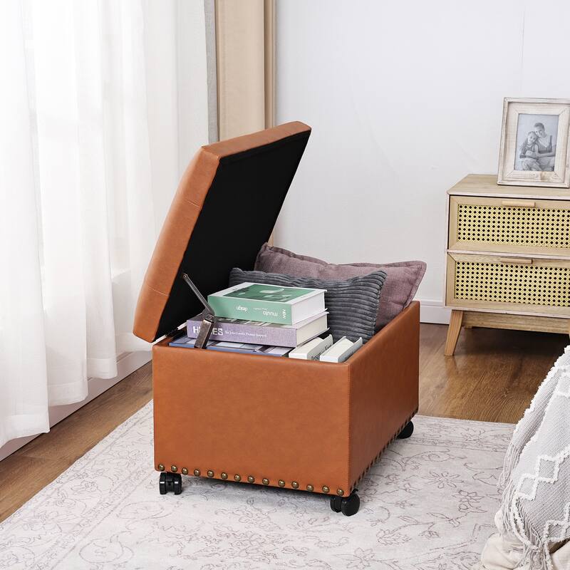 Adeco High End, Classy, Tufted Storage Bench, Ottoman Footstool