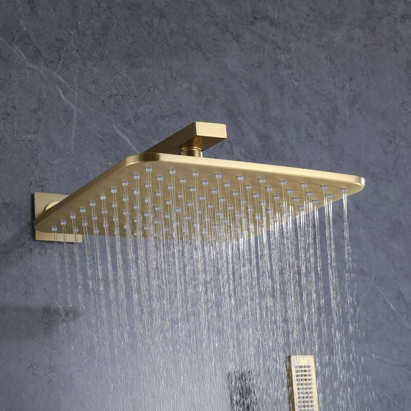 Thermostatic Shower System With Rough-in Valve Bathroom Shower Faucet With Hand Shower And Body Jet Rain 10 Inch Shower Head Set