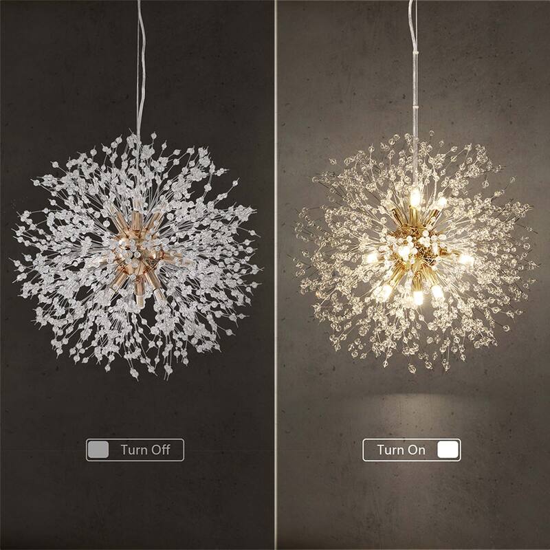 8/9/12/16-Light Modern Linear Sputnik Firework Dandelion Crystal Chandelier