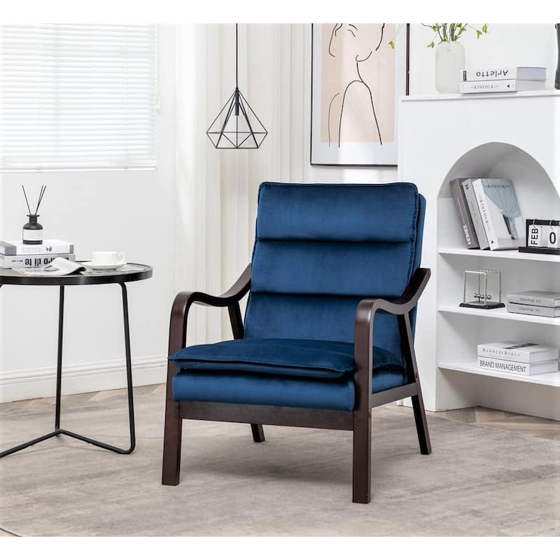 Clovis 24.8" Wide Mid-Century Modern Velvet Armchair