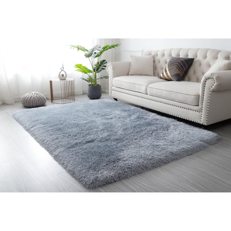 Manhattan Polyester Shag Area Rug - 5' X 7' - Grey