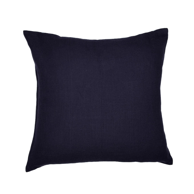 HomeRoots 20" Blue Geometric Cotton Blend Throw Pillow With Embroidery