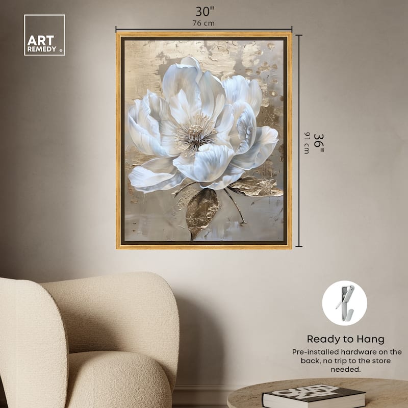 Art Remedy Athenas Flower Framed Floral Fine 1 Piece Canvas Wall Art