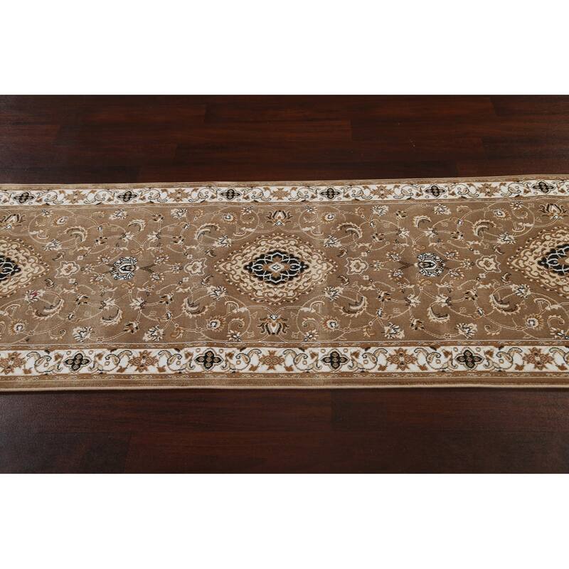 Traditional Brown Floral Oriental Tabriz Area Rug Turkish Carpet