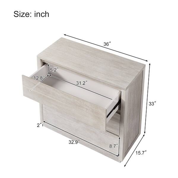 Stone Gray Modern Style Soild Wood 3Drawer Chest for Bedroom Bed