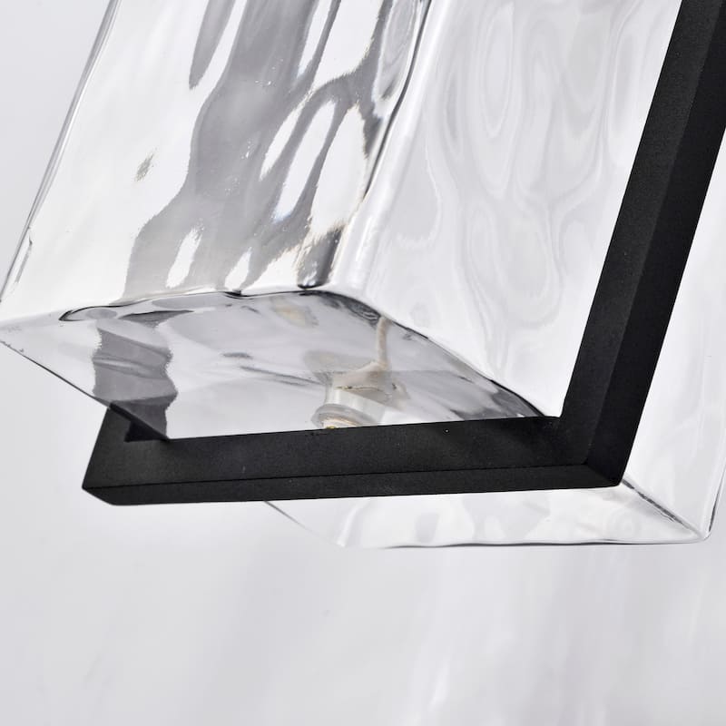 Vernal 1 Light Large Wall Lantern Matte Black with Clear Water Glass