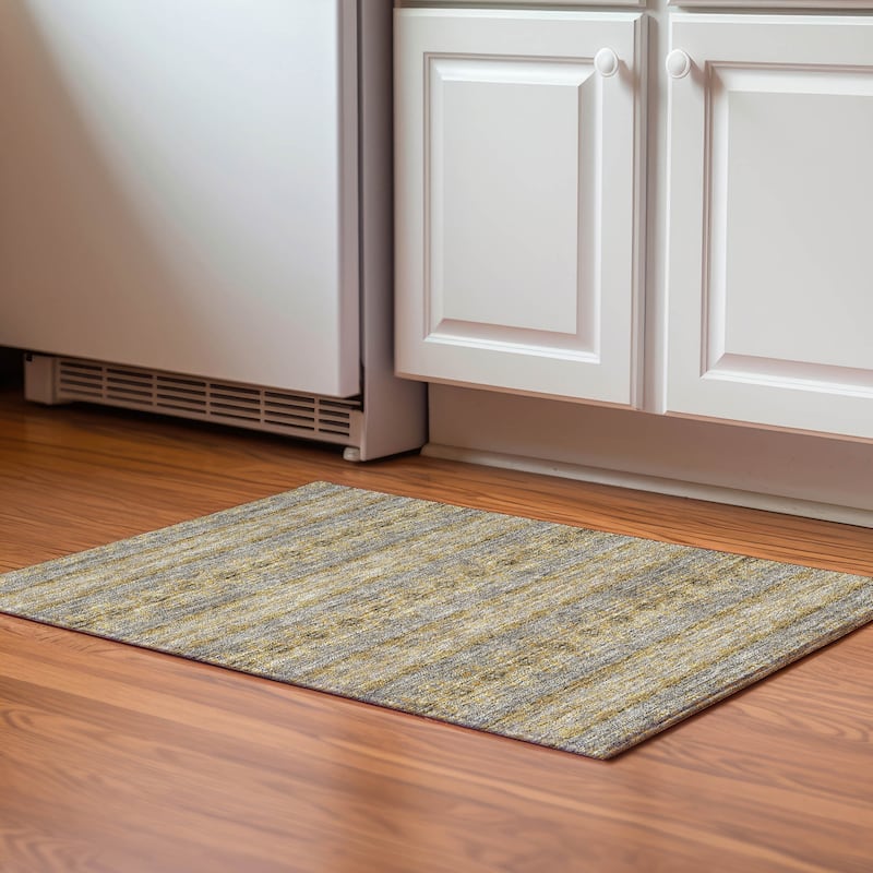 Premium Washable Super Soft Boho Stripes Mayfield Rug - Gold - 1' 8" x 2' 6" - Rectangle