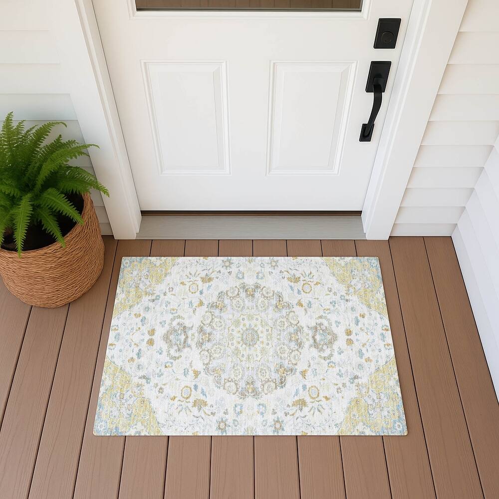 Machine Washable Indoor/ Outdoor Global Eckley Chantille Rug