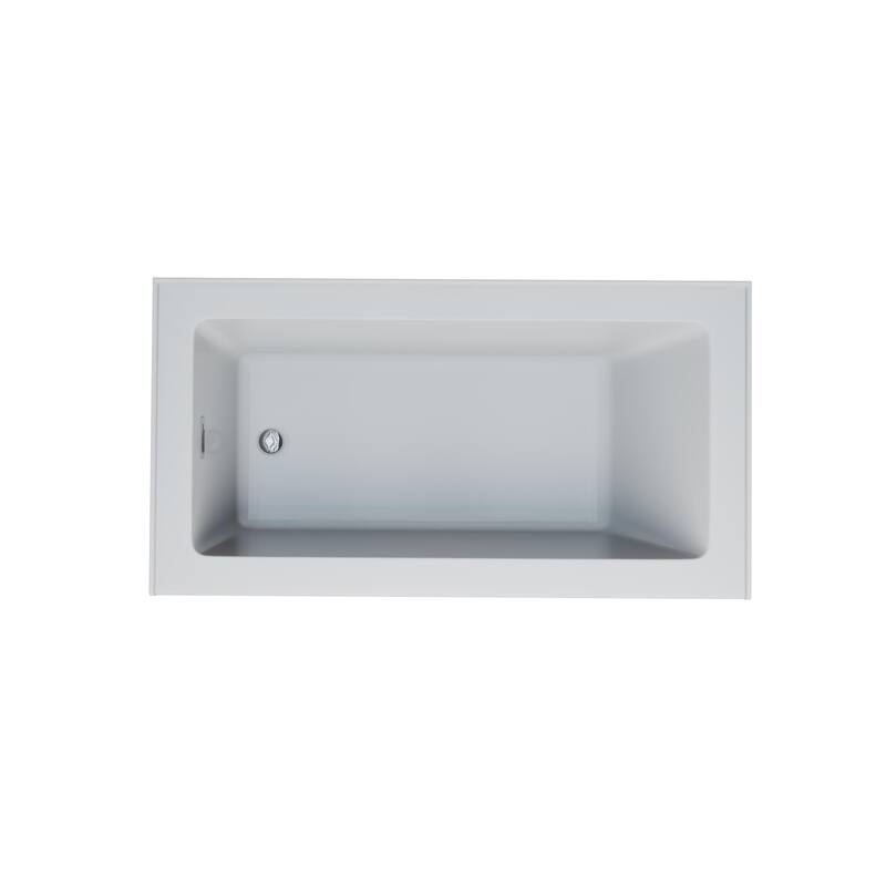 Provenza White Alcove Bathtub with Left Drain and Chrome Hardware - 60 in L x 32 in W