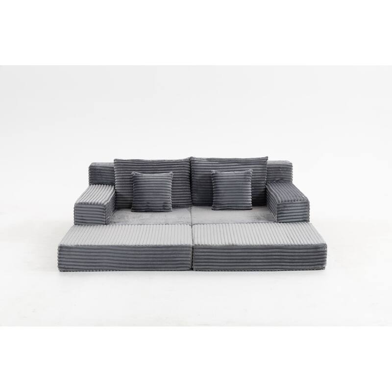 Double Lounge Chaise,Cloud Plush Sofa Bed,Upholstered Boneless Cloud Sofa Deep Seat