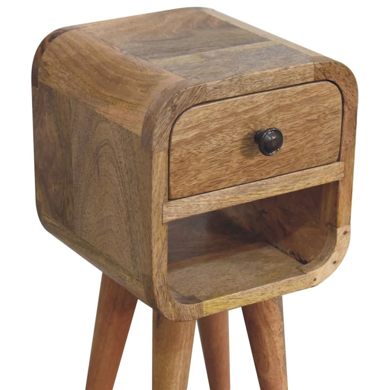 HomeRoots 16" Oak Solid Wood Square One Drawer Nightstand