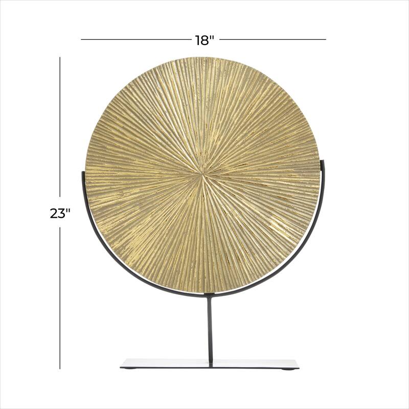 CosmoLiving by Cosmopolitan Gold, Black or White Wood Carved Starburst Decorative Sculpture with Stand