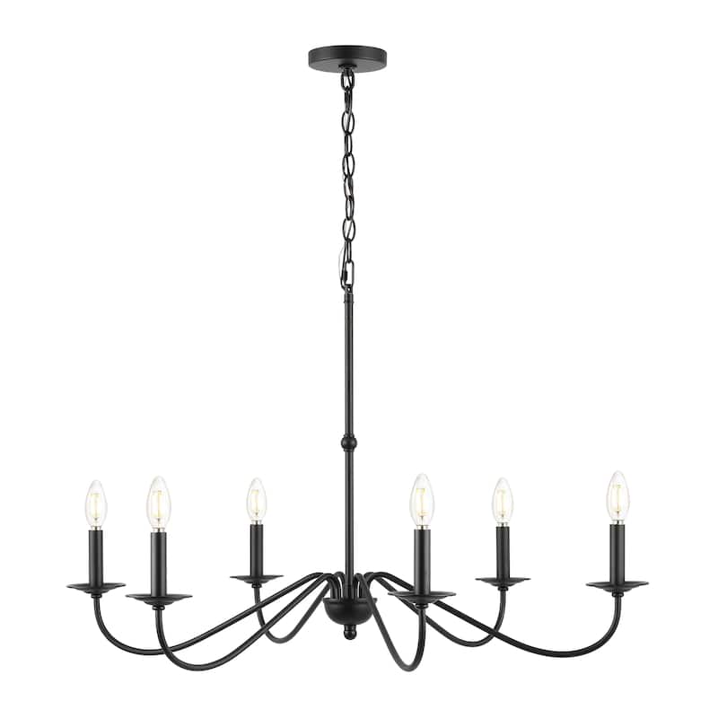 34.75" 6-Light Iron LED Chandelier, by JONATHAN Y